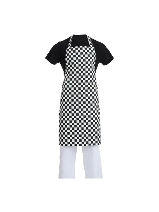 Schort - Unisex - Zwart/Wit - 71.1 x 96.5 CM - Polyester/Katoen - Whites Chefs Clothing - A275 A275 €11.69 Schorten en sloven