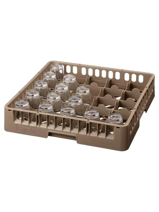 Vaatwaskorf voor glaswerk - 16 vakken - 50 x 50 x 10 cm - Bartscher - 5325 5325 €41.00 Afwaskorven voor voetglazen