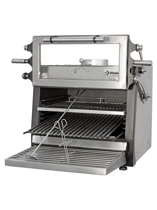 Houtskooloven - 60KG/uur - 1/1 GN - RVS - Diamond - CBQ-060/RX CBQ-060/RX €5,960.25 Houtskooloven