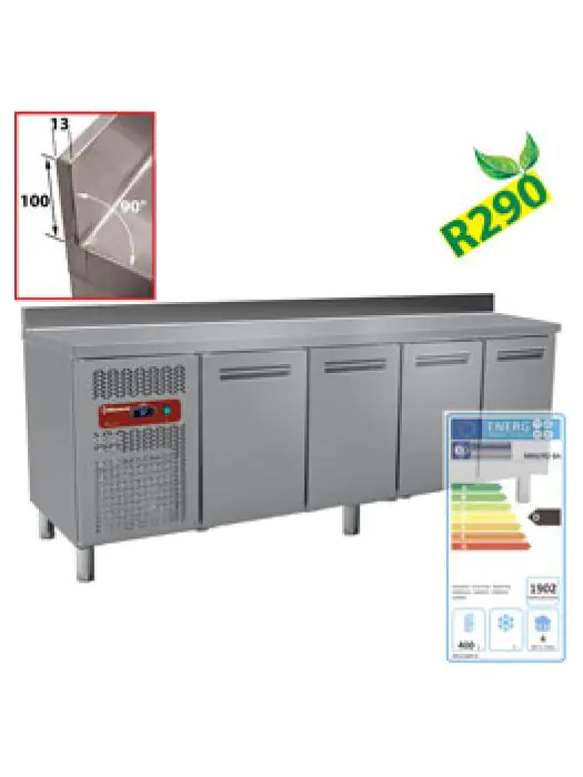 Koelwerkbank - 4 deurs - 550 Liter - H 90 x 225 x 70 CM - Motor links - Diamond - MR4/R2-BA MR4/R2-BA €2,278.65 Koelwerkbanken