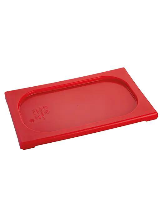 Deksel Gastronorm - 1/4 GN - 26.5 x 16.2 CM - Polypropyleen - Rood - -40°C / +95°C - Standaard - Caterchef - 853868 E853868 €1.60 GN bakken plastic
