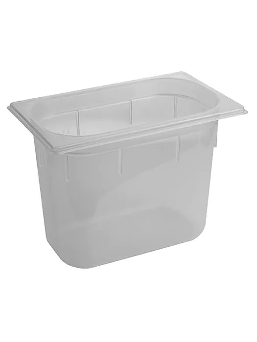 Gastronormbak - 1/4 GN - 4.8 Liter - H 20 x 26.5 x 16.2 CM - Polypropyleen - Transparant - -40°C / +95°C - Caterchef - 853863 E853863 €5.25 GN bakken plastic