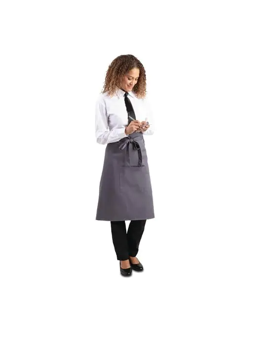 Sloof - Unisex - Grijs - 100 x 70 CM - Polyester/Katoen - Whites Chefs Clothing - B158 B158 €16.23 Schorten en sloven