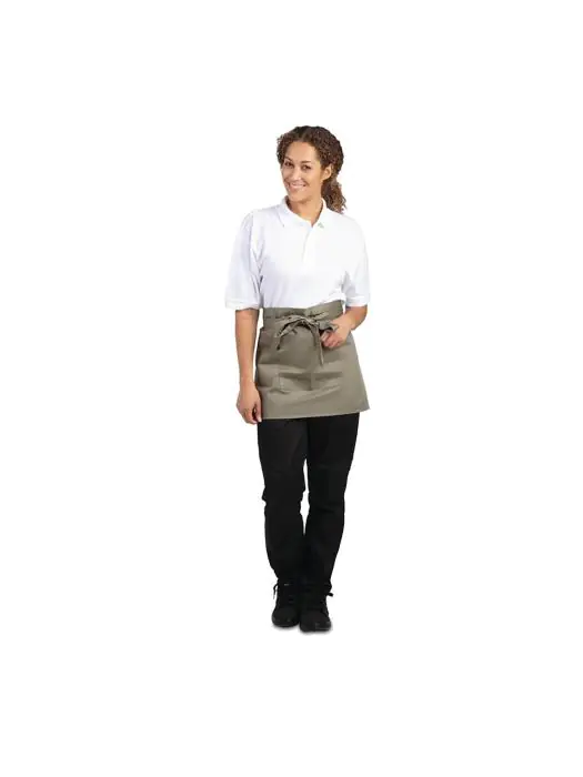 Sloof - Kort - Unisex - Olijfgroen - 75 x 37.3 CM - Polyester/Katoen - Whites Chefs Clothing - B431 B431 €9.19 Schorten en sloven