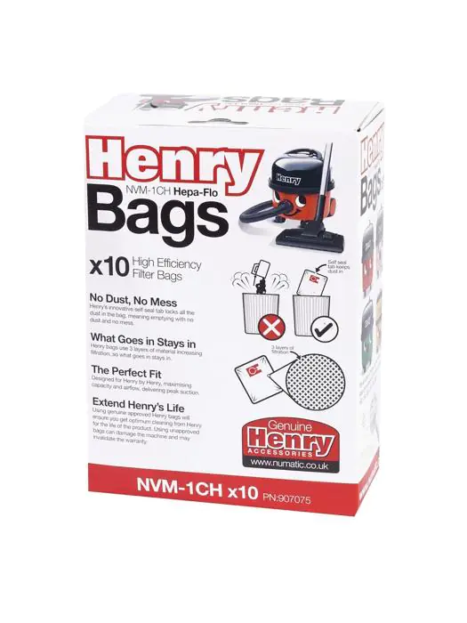 Stofzuigerzakken - Henry - 10 stuks - H 23 x 16.5 x 9.5 CM - Numatic - DW159 DW159 €19.39 Overige