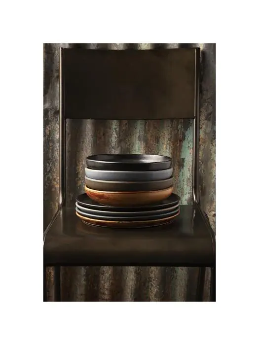 Bord - 6 stuks - Blauw - Ø 26.5 x H 2.4 CM - Steengoed - Olympia - FA303 FA303 €172.99 Borden
