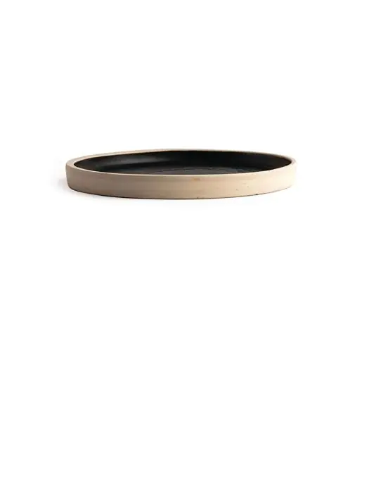 Bord - 6 stuks - Zwart - Ø 18 x H 1.5 CM - Steengoed - Olympia - FA314 FA314 €108.50 Borden