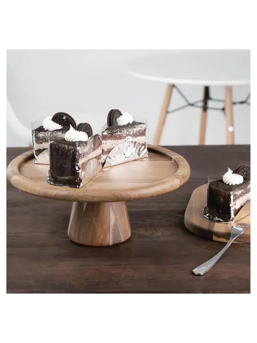 Taartplateau - H 12.7 CM - Acaciahout - Olympia - FE150 FE150 €30.90 Taartstandaarden