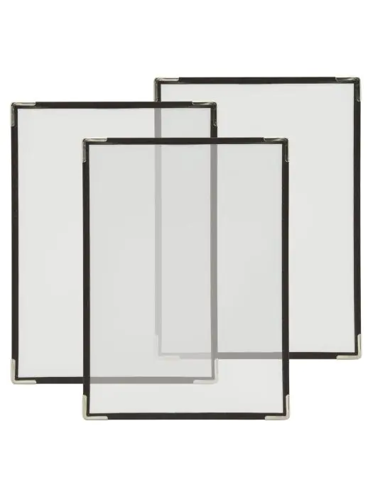 Menukaart Crystal - 3 Stuks - A4 - Dubbelzijdig - RVS Randen - Transparant - Polypropyleen - Securit MC3-CYA4-BR1 €11.95 Menukaarten