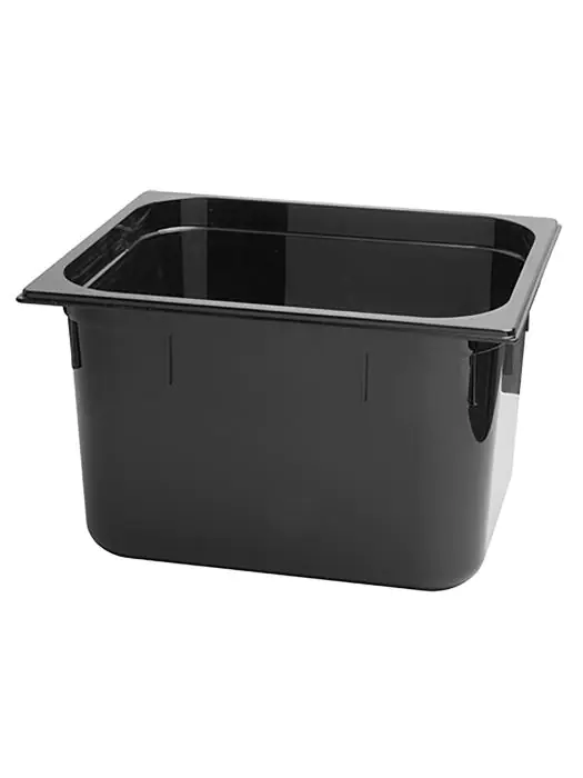 Gastronormbak - 1/2 GN - 14.4 Liter - H 20 x 32.5 x 26.5 CM - Polycarbonaat - Zwart - -40°C / +100°C - Caterchef - 853021 E853021 €13.20 GN bakken plastic