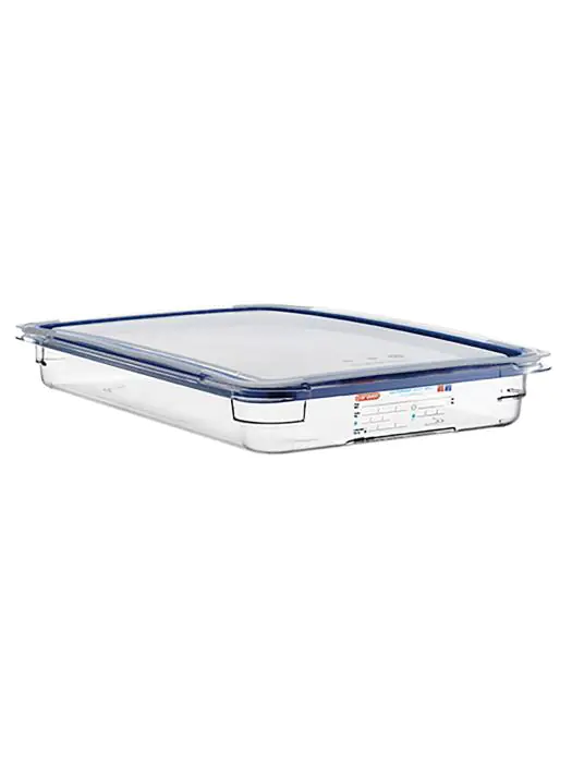 Voedseldoos - 1/1 GN - 6.25 Liter - H 6.5 x 53 x 32.5 CM - Polycarbonaat - Transparant - -40°C / +99°C - Luchtdicht Afsluitbaar - Araven - 962414 E962414 €40.99 Voedselbakken