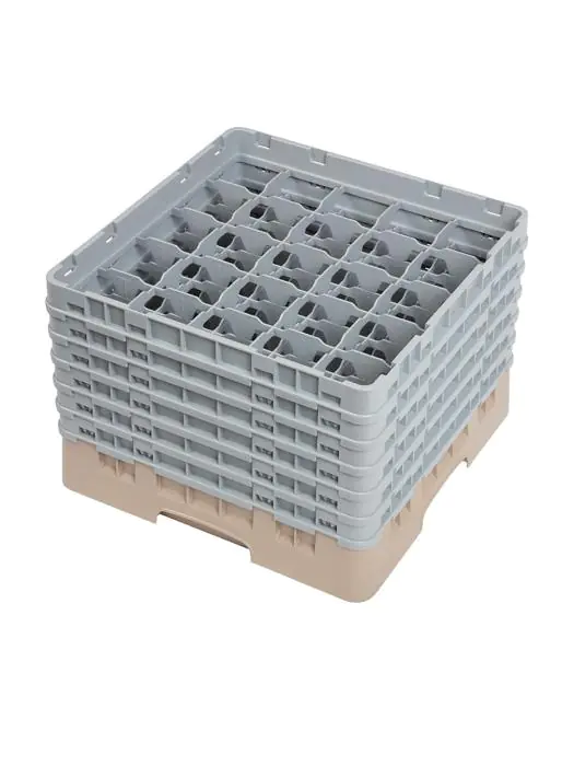 Vaatwaskorf - 25 compartimenten - Beige - H 34.9 x 50 x 50 CM - Polypropyleen - Cambro - DW557 DW557 €121.02 Afwaskorven voor bekerglazen