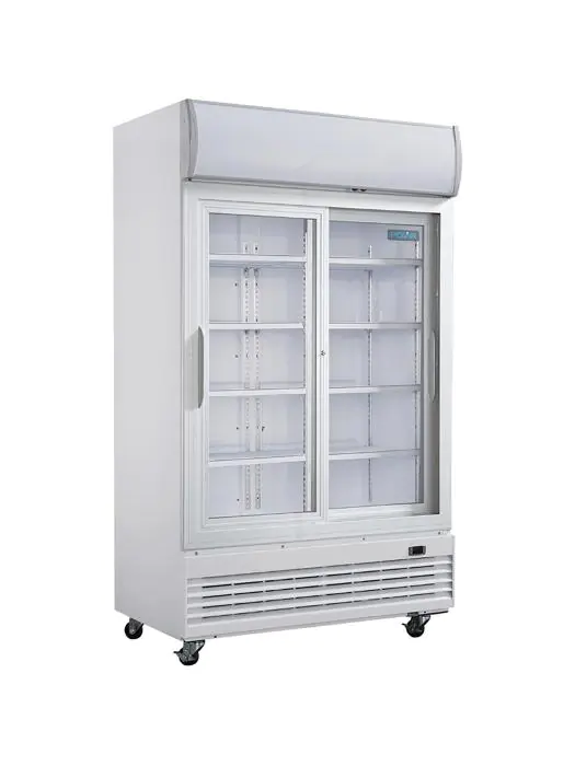 Koelkast - 950 Liter - 2-Deurs - Glazen Deur - Wit - Polar GE581 €1,232.26 Koelkasten met glazen deur
