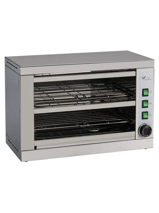 Broodrooster - 2 Etages - Salamander - Timer - Diamond - WR-TSE2-D WR-TSE2-D €204.00 Tosti / broodrooster apparatuur