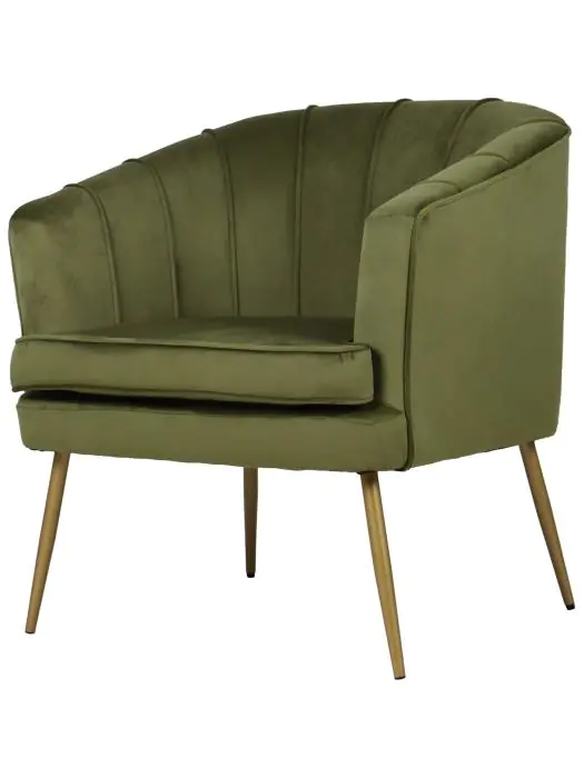 Fauteuil Relax - Olijfgroen - Velvet - B 75 CM - G-Line HW-140225 €179.00 Stoffen stoelen
