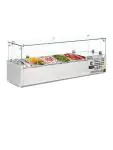 Gekoelde opzevitrine - 5 x 1/4 GN - H 43.5 x 120 x 33 CM - 230 V - RVS - Polar - G608 G608 €539.95 Vitrine met glas