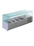 Gekoelde opzevitrine - 3 x 1/3 GN + 1 x 1/2 GN - H 43.5 x 120 x 39.5 CM - 230 V - RVS/Glas - Polar - GD875 GD875 €622.00 Vitrine met glas