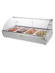 Warmhoudvitrine - 4 x 1/3 GN - H 33.6 x 77.3 x 42 CM - 230 V - RVS/Glas - Buffalo - CW147 CW147 €367.00 Warmhoudvitrine