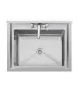 Spoeltafel - Extra diep - 100 Liter - H 90 x 77 x 60 CM - RVS - Vogue - CE141 CE141 €326.80 RVS wasbakken / spoelbakken