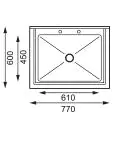 Spoeltafel - Extra diep - 100 Liter - H 90 x 77 x 60 CM - RVS - Vogue - CE141 CE141 €326.80 RVS wasbakken / spoelbakken