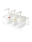 Sausdispensers - 3 x 1/9 GN - 1.5 Liter - 3 stuks - Transparant - H 19.5 x 38 x 22.5 CM - Polypropyleen - Araven - CR823 CR823 €94.52 Knijpflacons