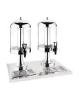 Drankdispenser - Dubbel - 14 Liter - H 57.8 x 56.4 x 37 CM - Kunststof/RVS - Olympia - J184 J184 €446.99 Gekoelde drank dispensers