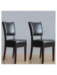 Horeca stoel - 2 stuks - Bruin - H 85.8 x 42.6 x 45 CM - Pu Leer/Berkenhout - Bolero - GF957 GF957 €328.99 Lederen stoelen