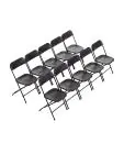 Klapstoel - 10 stuks - Zwart - H 80 x 44 x 48 CM - Staal/Polypropyleen - Bolero - GD386 GD386 €228.99 Kunststof stoelen