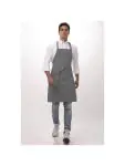 Halterschort - Verstelbaar - Unisex - One Size - Grijs - 61 x 86 CM - Polyester/Katoen - Chef Works - B192 B192 €27.75 Schorten en sloven