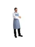 Halterschort - Unisex - Blauw/Wit - 71 x 78 CM - Polyester/Katoen - Whites Chefs Clothing - A554 A554 €11.69 Schorten en sloven