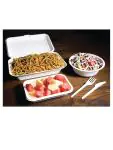 Wegwerp maaltijddozen - 0.7 Liter - 250 stuks - H 6.4 x 24.8 x 16.1 CM - Bagasse - Fiesta Green - DW249 DW249 €67.70 Wegwerp verpakkingen