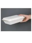 Wegwerp maaltijddozen - 0.7 Liter - 250 stuks - H 6.4 x 24.8 x 16.1 CM - Bagasse - Fiesta Green - DW249 DW249 €67.70 Wegwerp verpakkingen