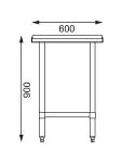 Snijtafel - H 90 x 90 x 60 CM - RVS - Vogue - CB911 CB911 €495.00