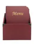 Menubox Basic - 10 Stuks - A4 - Gouden Randen - Wijnrood - Kunststof - Securit MC-BOX-BRA4-WR €87.95 Menukaarten