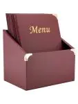Menubox Basic - 10 Stuks - A4 - Gouden Randen - Wijnrood - Kunststof - Securit MC-BOX-BRA4-WR €87.95 Menukaarten