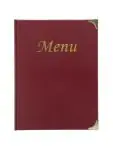 Menukaart Basic - A4 - Gouden Randen - Wijnrood - Kunststof - Securit MC-BRA4-WR €7.95 Menukaarten