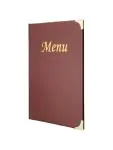 Menukaart Basic - A4 - Gouden Randen - Wijnrood - Kunststof - Securit MC-BRA4-WR €7.95 Menukaarten
