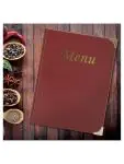 Menukaart Basic - A4 - Gouden Randen - Wijnrood - Kunststof - Securit MC-BRA4-WR €7.95 Menukaarten