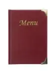 Menukaart Basic - A5 - Gouden Randen - Wijnrood - Kunststof - Securit MC-BRA5-WR €5.95 Menukaarten