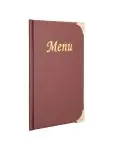 Menukaart Basic - A5 - Gouden Randen - Wijnrood - Kunststof - Securit MC-BRA5-WR €5.95 Menukaarten