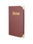Menukaart Basic - A5 - Gouden Randen - Wijnrood - Kunststof - Securit MC-BRA5-WR €5.95 Menukaarten