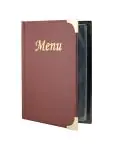 Menukaart Basic - A5 - Gouden Randen - Wijnrood - Kunststof - Securit MC-BRA5-WR €5.95 Menukaarten