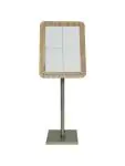 Menukaart Display - Veiligheidsglas - Lichtbruin - RVS - H 75 x B 57 CM - Securit MCS-4A4-OAK €184.00 Menukaarten