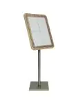 Menukaart Display - Veiligheidsglas - Lichtbruin - RVS - H 75 x B 57 CM - Securit MCS-4A4-OAK €184.00 Menukaarten