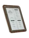 Menukaart Display - Veiligheidsglas - Walnoot - RVS - H 75 x B 57 CM - Securit MCS-4A4-WAL €184.00 Menukaarten