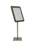 Menukaart Display - Veiligheidsglas - Walnoot - RVS - H 75 x B 57 CM - Securit MCS-4A4-WAL €184.00 Menukaarten