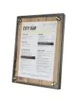 Menukaart Display - Veiligheidsglas - Lichtbruin - RVS - H 37 x B 28 CM - Securit MCS-A4-OAK €59.95 Menukaarten
