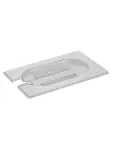Deksel Gastronorm - 1/9 GN - 17.6 x 10.8 CM - Polycarbonaat - Transparant - -100°C / +100°C - Met Lepeluitsparing - Caterchef - 953095 E953095 €2.10 GN bakken plastic