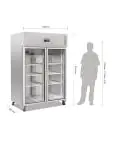 Koelkast - 1200 Liter - 2-Deurs - Glazen Deur - RVS - Polar CW198 €1,450.00 Koelkasten met glazen deur