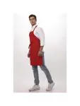 Halterschort - Verstelbaar - Unisex - One Size - Rood - 61 x 86 CM - Polyester/Katoen - Chef Works - B196 B196 €22.48 Schorten en sloven